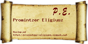 Promintzer Eligiusz névjegykártya
